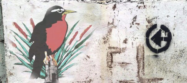Graffiti mit einem Vogel