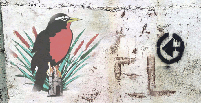 Graffiti mit einem Vogel